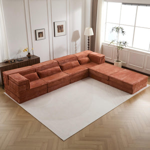 English Elm Compression Mahjong Sofa: Versatile No Assembly Modular Floor Sofa Bed For Cozy Living Spaces W3723S00038