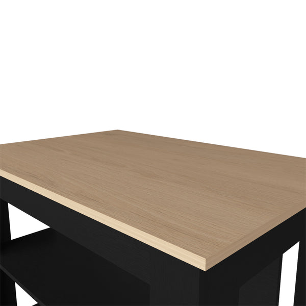 English Elm Kitchen Island Ada Black & Light Pine – Compact 35.4"H x 40.5"W Kitchen Cart with Spacious Shelves, Durable Engineered Wood Storage Organizer B092P228577