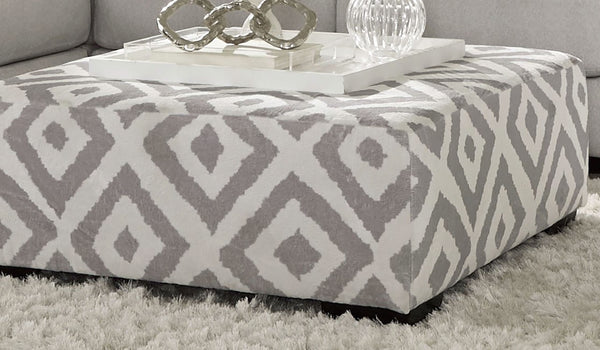 English Elm Gray Upholstery Ottoman 41"L x 41"W x 20"H – Plush Transitional Seating, Solid Wood Frame, Easy Assembly Gray 42 L x 42 W x 15 H B2741P355179