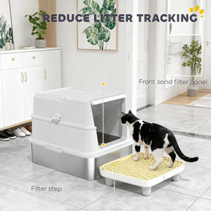 English Elm Pet Feeder Storage Cabinet with Raised Bowls Tempered Glass Door and White Mdf Build T3971P402212