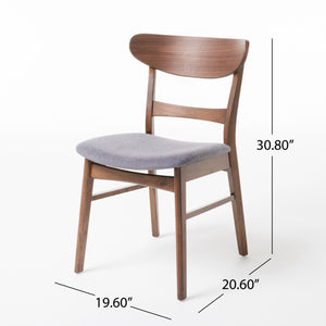 English Elm [video] Rubberwood Dining Chairs Set of 2 Upholstered Mid-century Seats for Modern Homes 58915.00DGY