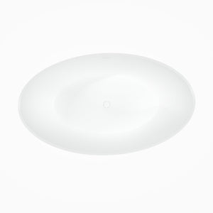 English Elm 70 Inch Stone Resin Freestanding Soaking Tub Matte White Sculptural Spa Bath W1613P436815