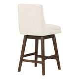 OSP Home Furnishings Allingham 26" Swivel Stool Linen / Dk Walnut