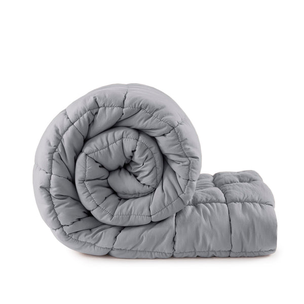 JLA Home Intelligent Design - Down Overfilled Alternative Comforter Set with 3D Puff Stitching, Crinkled Quilt & OEKO‑TEX Safety Grey ID10-2313