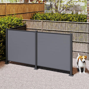 English Elm Outdoor Metal Privacy Screen Set Three Panel Lattice Fence for Patio Garden Yard W1859P399512