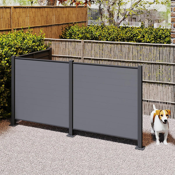 English Elm Outdoor Metal Privacy Screen Set Three Panel Lattice Fence for Patio Garden Yard W1859P399512