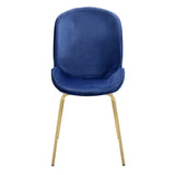 English Elm Blue and Gold Solid Back Side Chairs (Set Of 2)