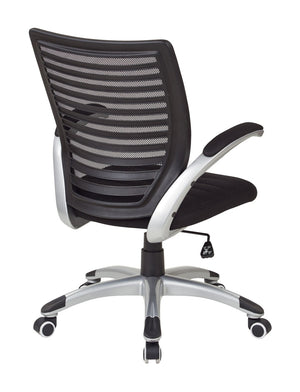 OSP Home Furnishings Mesh Back Managers Chair with Lumbar Support Padded Seat and Ergonomic Controls EMH69096-3