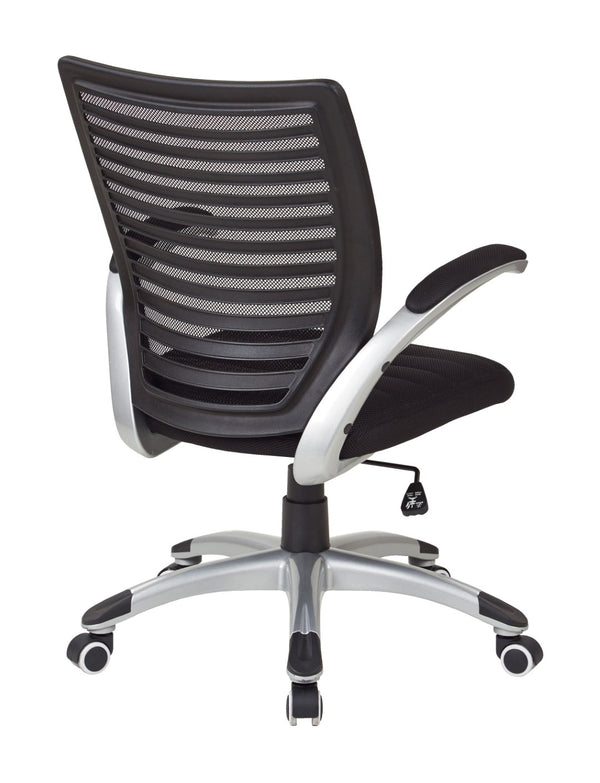 OSP Home Furnishings Mesh Back Managers Chair with Lumbar Support Padded Seat and Ergonomic Controls EMH69096-3