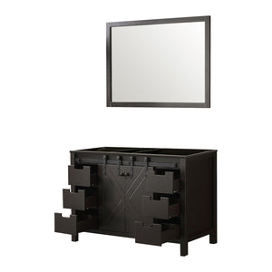 English Elm Brown Bath Vanity Set With Mirror - Elegant 48" Wood Design, Ample Storage & Easy Installation B2731S00528