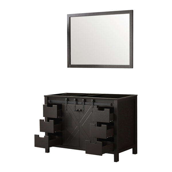 English Elm Brown Bath Vanity Set With Mirror - Elegant 48" Wood Design, Ample Storage & Easy Installation B2731S00528