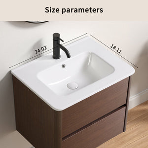 English Elm Bathroom Ceramic Vessel Sink Glossy White Oval Basin with Overflow for Modern Vanity W3402P362880