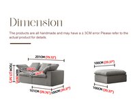 English Elm Modular Sectional Sofa - 3-Seater Light Gray Minimalist Design With Ottoman, Comfy Sleeper Option W3622S00010