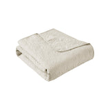 Madison Park Quebec Traditional Oversized Quilted Throw MP50-2985 Ivory