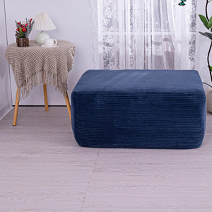 English Elm Ottoman-blue-corduroy Double Chaise Sectional Sofa with Ribbed Upholstery for Modern Living Blue W3975P440932