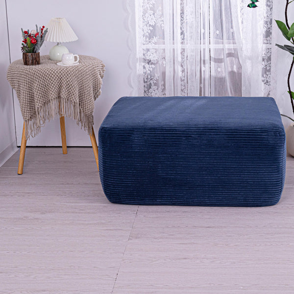 English Elm Ottoman-blue-corduroy Double Chaise Sectional Sofa with Ribbed Upholstery for Modern Living Blue W3975P440932