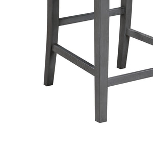 English Elm Gregorio Rubberwood Counter Chairs Set of 2 Upholstered Seat Kitchen Island Seating Gray B2749P413325