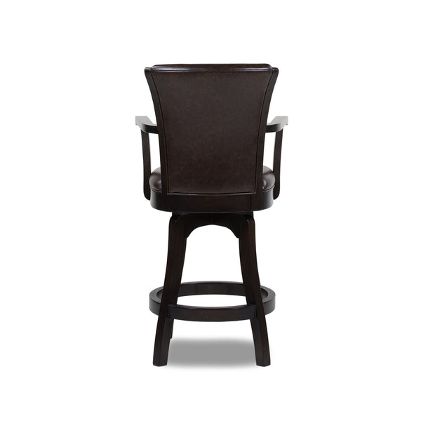 English Elm Jennifer Taylor Home - Williams 27In Swivel Counter Height Bar Stool - Vintage Brown Faux Leather, Comfort & Style Combined B2719P238370