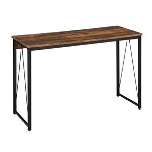English Elm Weathered Oak Writing Desk - 47.5" Stylish Home Office Desk With Metal Sled Base For Modern Spaces B062P184523-GIGA
