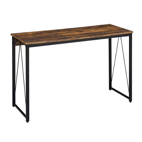 English Elm Weathered Oak Writing Desk - 47.5" Stylish Home Office Desk With Metal Sled Base For Modern Spaces B062P184523-GIGA