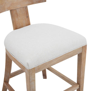 English Elm Christopher Knight Home® - 27" Ergonomic Upholstered Counter Stools Set of 2 with Solid Rubber Wood Frame, Farmhouse Comfort and Footrest Beige+Natural 74604.00F