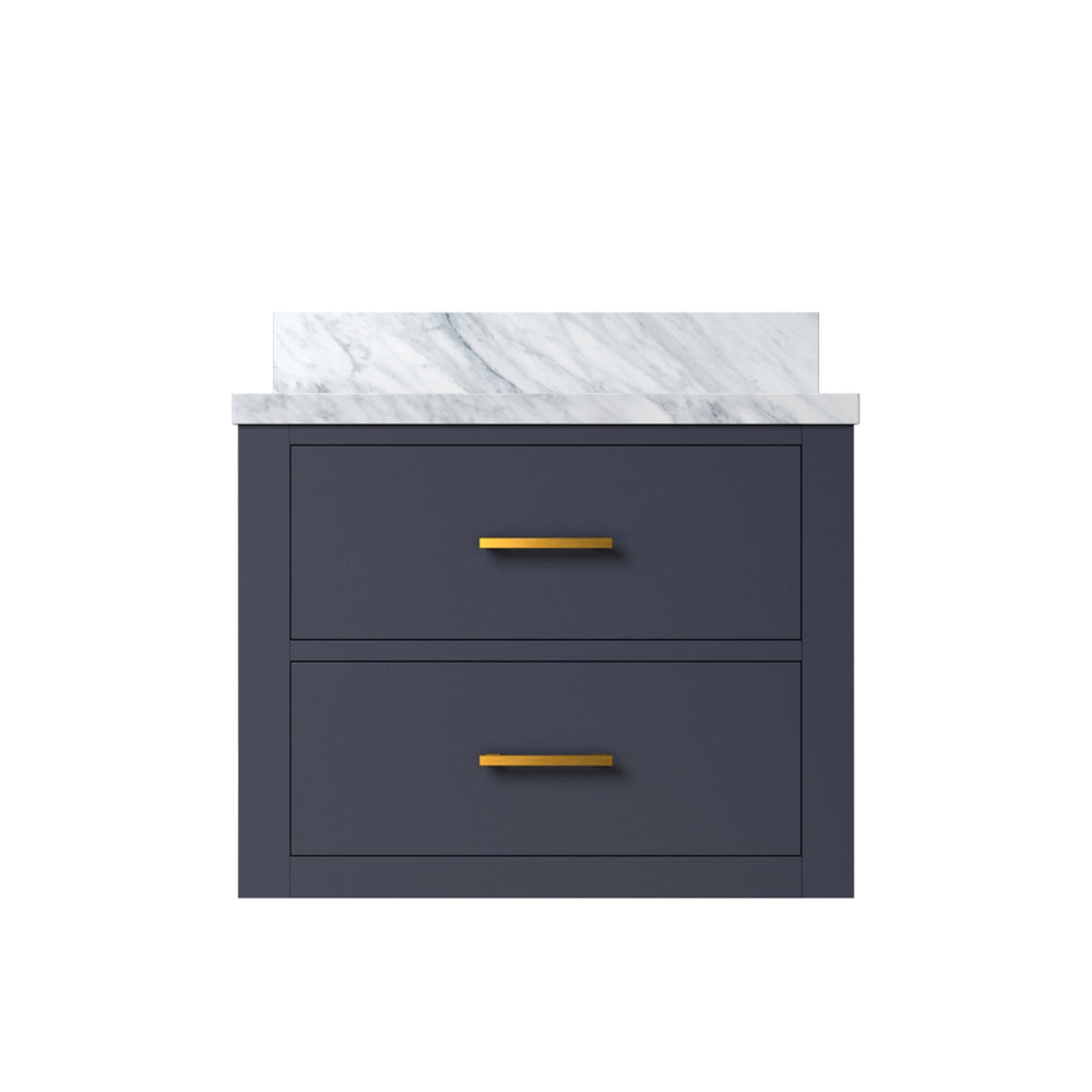 English Elm Blue Single Bath Vanity 24" W X 18" D - Stylish Acrylic Top, Soft-Close Doors, Fully Assembled! B2731P257907