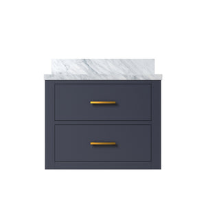English Elm Blue Single Bath Vanity 24" W X 18" D - Stylish Acrylic Top, Soft-Close Doors, Fully Assembled! B2731P257907