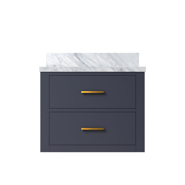 English Elm Blue Single Bath Vanity 24" W X 18" D - Stylish Acrylic Top, Soft-Close Doors, Fully Assembled! B2731P257907