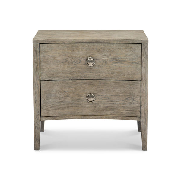 Bernhardt Bernhardt Albion Nightstand With Pewter Finish, Knotty White Oak, Usb Charging & Soft-Close Drawers 311216