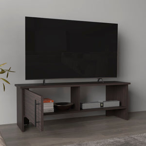 English Elm Tv Stand In Dark Oak With 1 Door & 1 Open Shelf - Modern Design For Organized Living Spaces B097P296875-GIGA