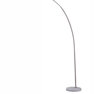 English Elm 86" Tall Metal Floor Arc Lamp "Allegro" - Modern White Shade & Brushed Silver Finish For Any Room B072116140
