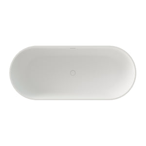 English Elm 69'' Stone Resin Freestanding Soaking Tub Matte White Spa Bath Solid Surface T5287P418032