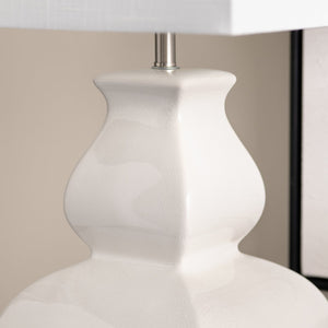 Crestview Collection 30"H Elegant Ceramic Table Lamp With Textured Shade, Crystal Base, Perfect For Modern Spaces   Cvazp101a