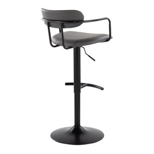 English Elm Contemporary Swivel Barstools Set of 2 Faux Leather Seat Black Metal Frame B202S00812