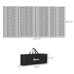 English Elm Outsunny Reversible Polypropylene Outdoor Rug Geometric Waterproof Mat for Camping Decks W2225P174555