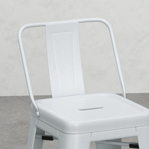 English Elm Keeley White 24" Metal Counter Height Stool Set of 2 — Curved Back, Footrest, Durable Powder Coat Finish B2732P253607