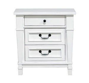 English Elm Wallace & Bay - Wallace & Bay  Coastal White 3-Drawer Nightstand