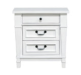 Wallace & Bay Coastal White 3-Drawer Nightstand - Farmhouse Style, Easy Assembly, 28x17x29