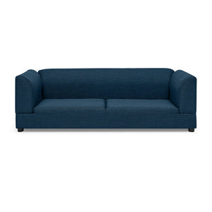 English Elm Comfortable Linen Upholstered Pet Sofa with Backrest and Armrests for Large Dogs Dark Blue W487P430319