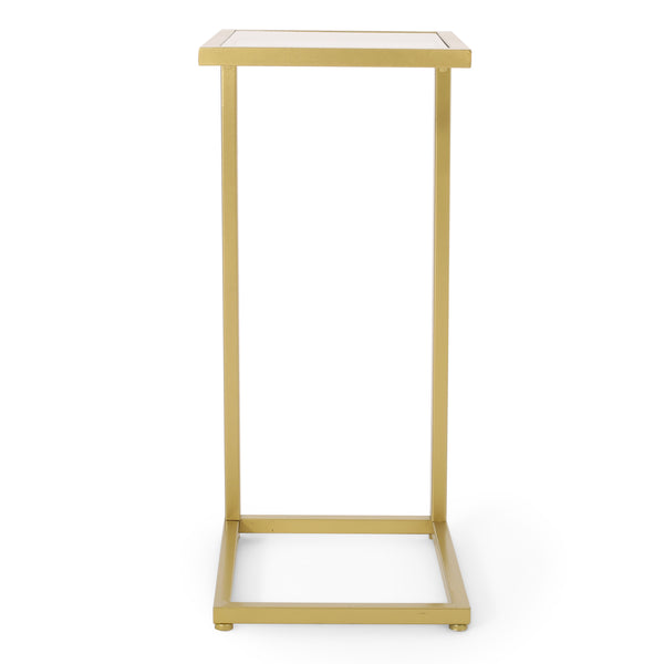 English Elm Christopher Knight Home® - END Gold C-Shape End Table with Tempered Glass Top, Iron Frame, Modern Glam Accent for Sofa and Bedroom 68989.00