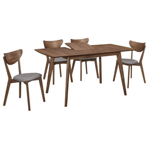English Elm Shorna 5-Piece Dining Set: Mid-Century Inspired Table & Upholstered Chairs For Modern Homes B062S00796-GIGA