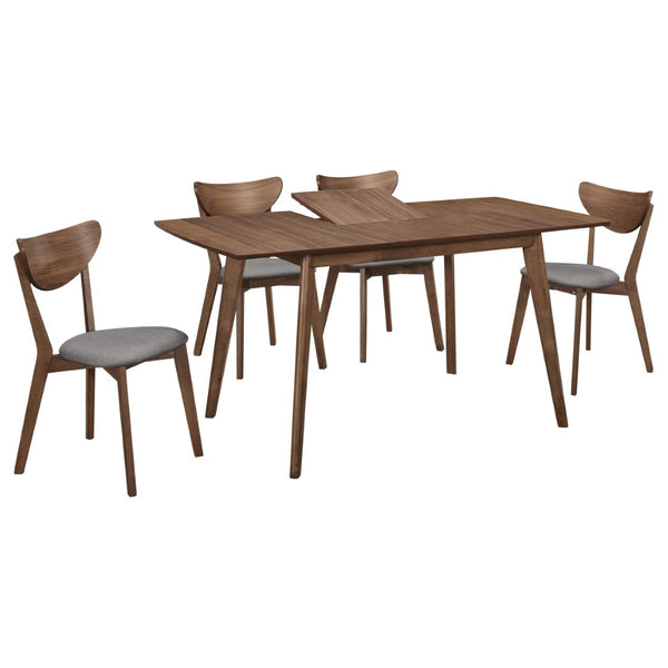 English Elm Shorna 5-Piece Dining Set: Mid-Century Inspired Table & Upholstered Chairs For Modern Homes B062S00796-GIGA