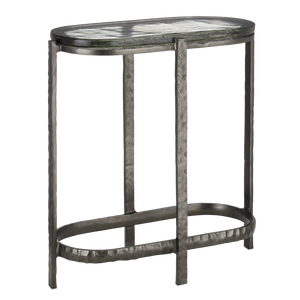 Acea Gold Side Table - Handcrafted Cast Aluminum and Glass Accent for Modern Home Elegance
