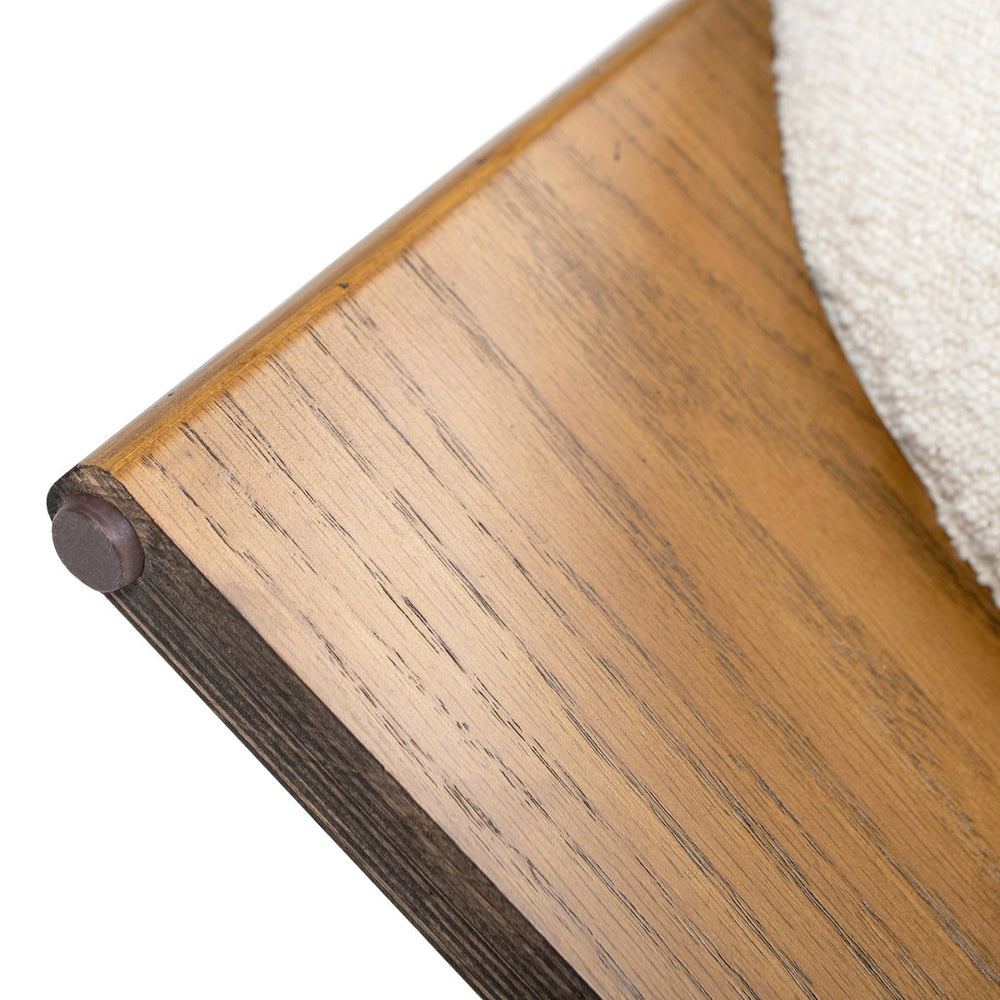 English Elm Jennifer Taylor Home - Bali 37" Round Upholstered Cocktail Ottoman — Ivory Bouclé, Rubberwood Base, Versatile Seat/Table (90) B2719P238428