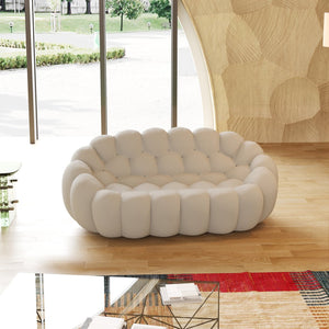 English Elm Bubble Modular Armless Loveseat Sofa - Light Grey, Contemporary Design, Family-Friendly Comfort B341P320933