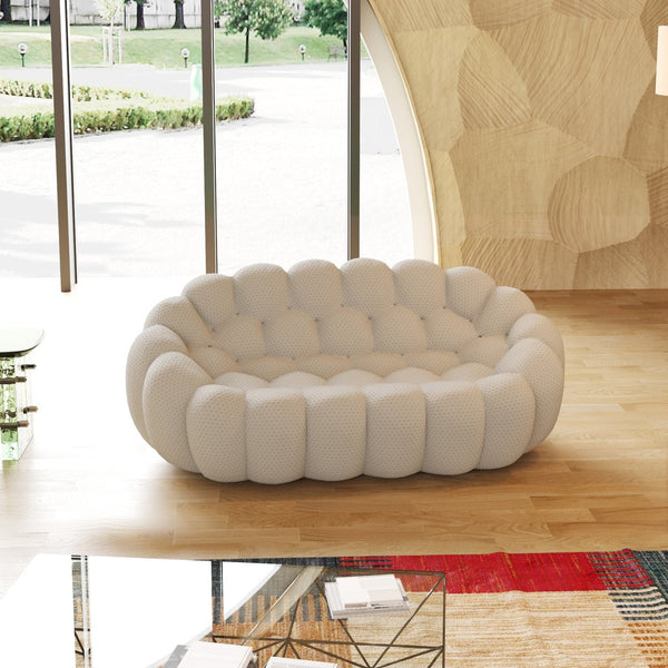 English Elm Bubble Modular Armless Loveseat Sofa - Light Grey, Contemporary Design, Family-Friendly Comfort B341P320933