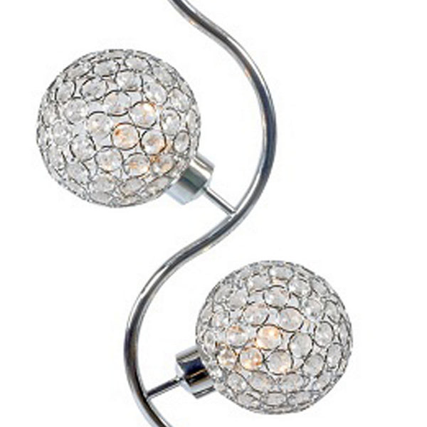 English Elm Denise Crystal Globe Table Lamp White Metal Frame Clear Glass Shade Glam Accent B056P416867