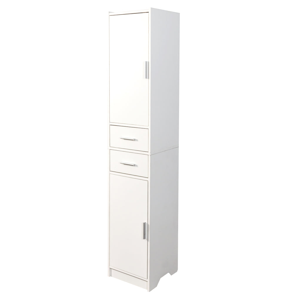 English Elm 70.87" Tall Bathroom Cabinet with 2 Doors & Drawers, Slim Vertical Storage w/ Adjustable Shelves for Home W331P365119