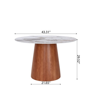 English Elm Small Round Solid Wood Pedestal Dining Table – Stylish & Compact For 2-4, Perfect For Any Space! T3833S00042-GIGA
