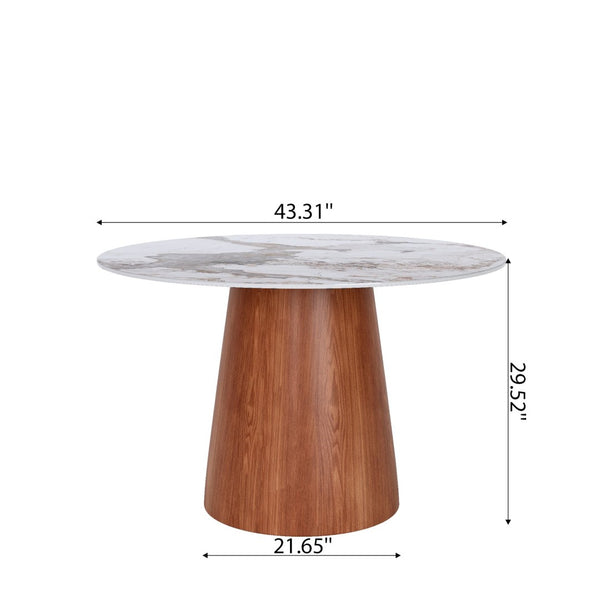 English Elm Small Round Solid Wood Pedestal Dining Table – Stylish & Compact For 2-4, Perfect For Any Space! T3833S00042-GIGA